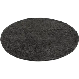 Pergamon Hochflor Langflor Teppich Aloha Anthrazit 200cm Rund