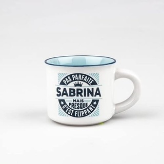 Kontiki - Espressotasse mit Untertasse aus personalisiertem Steingut "Sabrina..."