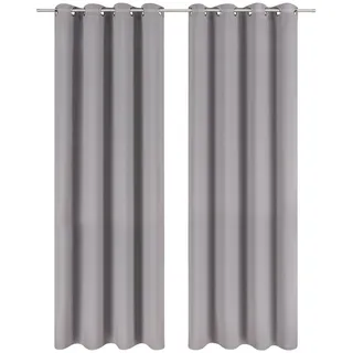Blumtal Verdunkelungsvorhang Ösen 140 x 175 cm Grau 2 St.