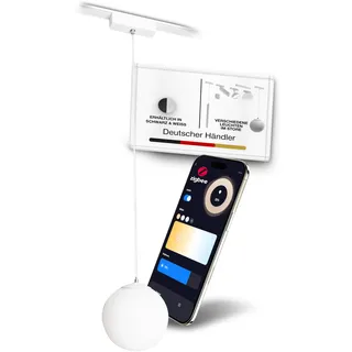 MNK_solution LED Pendelleuchte für Schienensystem – Zigbee dimmbar – 9W Hängelampe für Wohnzimmer, Küche, Esszimmer – moderne Hängeleuchte Esstisch – Lichtschienensystem – Kugelleuchte Weiß