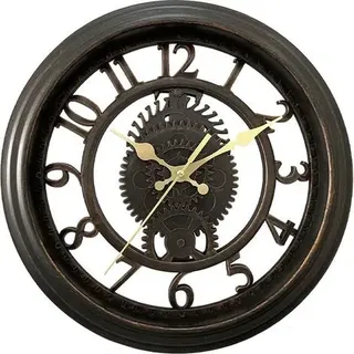 Linghhang - 11' Vintage Wanduhr - Schwarz, Kreative Skelett-wanduhr, Runde Helle Wohnzimmer-wanduhr, Luxus-stil