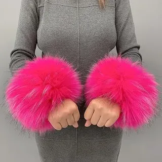 JAWSEU Fell Stulpen - Fell Manschette Stulpen Pulswärmer Faux Fuchs Pelz Armstulpen, Weiche Winter-Arm-Wärmer-Hülsen für Frauen