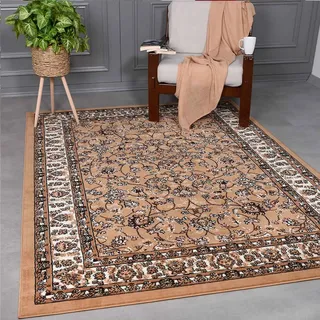 VIMODA Teppich Klassisch Orient Blumenmuster dicht gewebt Wohnzimmer Schlafzimmer Läufer, Maße:120x170 cm