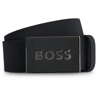 BOSS Herren Icon-S1 Gürtel aus italienischem Leder mit Logo-Koppelschließe - 85
