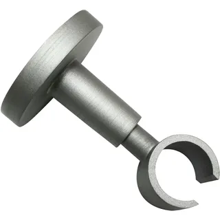 GARDINIA Deckenträger für Gardinenstange, Mit Metallmontageplatte, 1-läufig, Offen, Inkl. Aller Montage-Teile, Serie Kira, Ø 19 mm, Silber