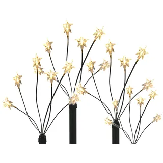 Spetebo LED Garten Leuchtstäbe Stern - Netzteil - 4er Set mit 24 LED - Gartenstecker Balkon Weihnachts Deko Außen