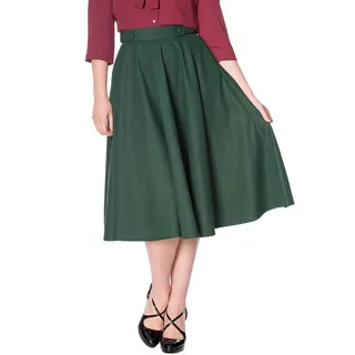 Banned A-Linien-Rock Di Di Plain Grün Retro Vintage Swing Skirt grün S