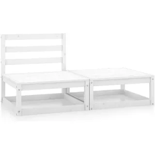 vidaXL Garten-Lounge-Set 2-tlg. weiß Kiefer