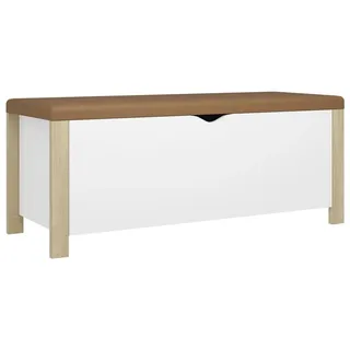 vidaXL Sitzbank mit Stauraum und Kissen Weiß Sonoma-Eiche 105x40x45cm