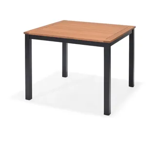 METRO PROFESSIONAL Bistrotisch Lynx, Alu/Eukalyptusholz, 90 x 90 cm, quadratisch, schwarz