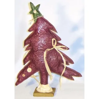 Weihnachtsbaum Aus Grünem Papier Auf Holzsockel, 35 Cm