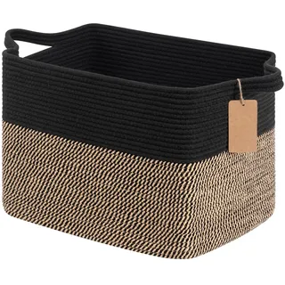 TIMEYARD 50L Geflochtener Aufbewahrungskorb Jute mit Griffen 46x36x30cm