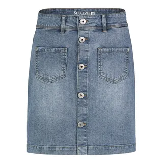 SUBLEVEL Jeansrock Damen Maxi Midi Mini Rock langer Schnitt Denim Stretch XS - 34