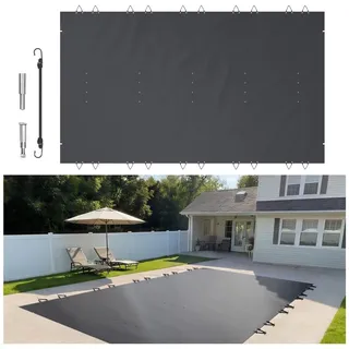 VEVOR Pool-Sicherheitsabdeckung passt für 18x36ft rechteckige Schwimmbecken, Sicherheits-Poolabdeckung mit Entwässerungslöchern, Netz-Solid-Pool... - Grün