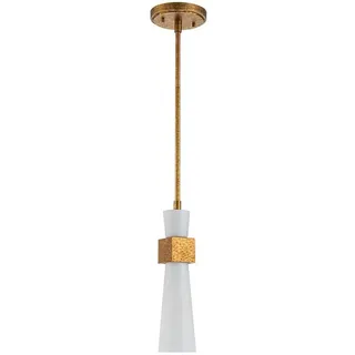 Elstead Lighting Kristy 1-flg. Ø 15,2 cm Antik Gold/Opalglas