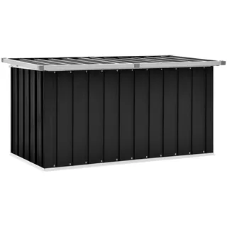 IKAYAA Gartenbox aus Metall Groß Garten Auflagenbox XXL Garten Aufbewahrungsbox Gartenbox Kissenbox Gerätebox Gartentruhe für Gartengeräten Poolzubehör Spielzeug 129 x 67 x 65 cm Anthrazit