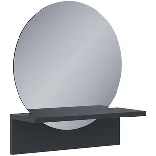 Vicco Badezimmerspiegel Elyra, Schwarz, 40 x 47.5 cm mit Ablage, Model 58384 - Schwarz