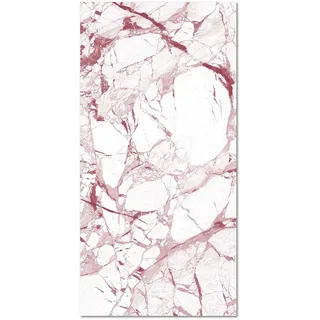 Panorama Vinylteppich - Modell Weißer und Rosa Marmor - 80x250 cm - Verschiedene Größen - Deko Küche, Läufer und Outdoor