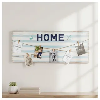 Mucola Fotohalter Fotowand HOME Deko Bilder Galerie 100 x 40 cm Wandcollage, für 20 Bilder (Stück, 1 St), Fotowand, inklusive Bilder und Klammern wie abgebildet weiß