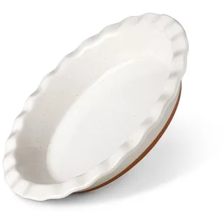 MALACASA Tarteform TARA, Steingut Backform, Auflaufform, Sesamglasur, (Set 1-tlg) weiß