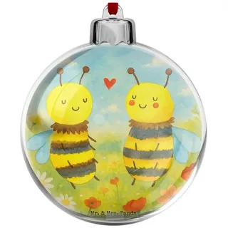 Mr. & Mrs. Panda Christbaumschmuck Biene Verliebt Design, plastik weihnachtskugel, Weiß, christbaumkugel, kugel weihnachten christbaumkugeln weihnachtskugel transparent weiß