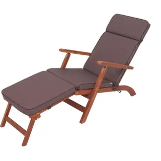 PillowPrim Sonnenliege Auflage - Liegenauflage Outdoor - Auflagen für Deckchair 178 x 47 cm, 5 cm - Polsterauflage für Sonnenliege - Kissen für Liegestuhl - Dick, Bequem & Langlebig - Braun