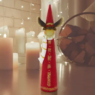 X-MAS Stand Figur Rentier Zipfel Mütze Advents Zeit Dekoration Weihnachten Strick Design Eglo 41264