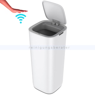 berührungsloser Sensor Mülleimer EKO Morandi Smart 30 L weiß quadratischer Abfalleimer mit Touch-Bedienfeld