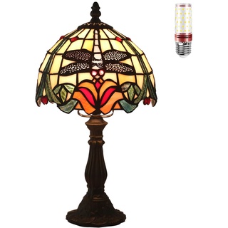 Uziqueif Tiffany Lampe Libelle, Tiffany Style Tischlampe 8 Zoll, Buntglas Lampen, Tischlampen Für Wohnzimmer Schlafzimmer Nachttischlampe Büro