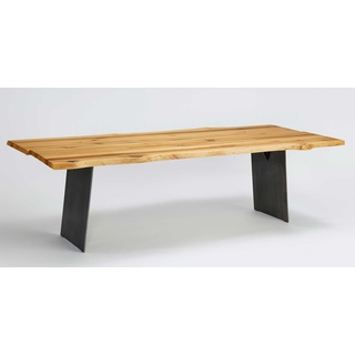 Carbonara rustikaler Holztisch mit Baumkante eiche Größenvielfalt