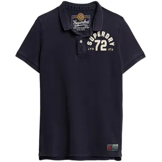 Superdry Herren Poloshirt - Vintage Athletic Polo, Logo, einfarbig Marine / L