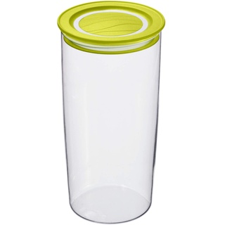 Rotho Cristallo runde Vorratsdose 1,2l mit Deckel und Dichtung, Kunststoff (SAN) BPA-frei, transparent/grün, 1,2l (11,0 x 11,0 x 19,3 cm)