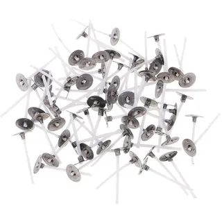 100 Stück Kerzendochte für die Kerzenherstellung, geringe Rauchentwicklung, vorgewachst, natürlicher Baumwollkern, Weihnachtsdekoration, Kerze zum Selbermachen, Teelicht - Weiß, 30 mm