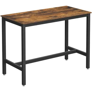 VASAGLE Bartisch 120 x 60 x 90 cm Braun/Schwarz