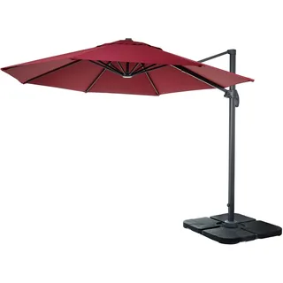 MCW Gastronomie-Ampelschirm MCW-A96 Ø 300 cm bordeaux inkl. Ständer