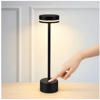 Nettlife LED Tischleuchte Modern Gold/Weiß/Schwarz/Silber Kabellose Nachttischlampe USB-C, Touch Dimmbar, LED fest integriert, Modern Tischlampe für Schlafzimmer Esszimmer Büro schwarz
