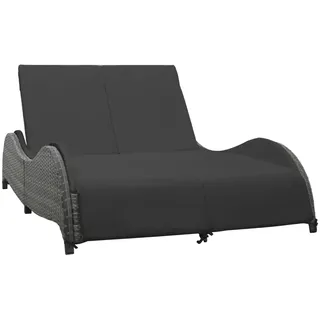 vidaXL Doppel-Sonnenliege 200 x 132 x 45 cm anthrazit