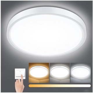 Sunicol LED Deckenleuchte Dimmbar Ultra Dünn Rund Lampe, 30W 40W, Küche Badezimmer Schlafzimmer, Wasserfest Unterputzleuchte Beleuchtung 3000 K / 4000 K / 6500 K 40W
