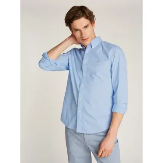 Tommy Hilfiger Herren Flex POPLIN Gingham RF MW0MW37548 L/S Shirt, Blue (Sweet Blue/Optic White), XL