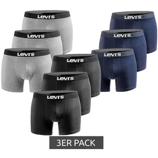 3er Pack LEVI ́S Boxer Print Limited Edition Herren Boxershorts Unterhosen Unterwäsche 701225389 Schwarz, Navy oder Grau - S