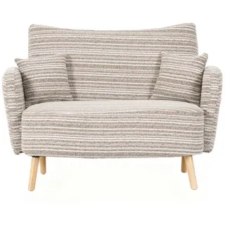 BlingBin Sessel Loungesessel Einzelsessel, Polstersessel mit Holzbeinen & Seitentasche (Fernsehsessel, 1-St., mit superbequemen Armlehnen, Armlehnenkissen und Aufbewahrungstasche), Zweisitzer-Sofa,komfortables modernes Sofa für kleine Räume, Wohnungen 121 cm x 87 cm x 81.5 cm