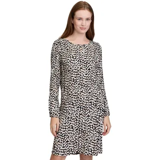 Cartoon Plisseekleid mit Muster in Weiß/Schwarz | Gr.: 38