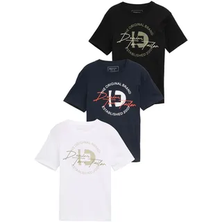 Tom Tailor DENIM, Herren, Gr. M, weiß, Single Jersey, Obermaterial: 100% Baumwolle, bedruckt, regular fit taillenbedeckt, Rundhals, gerader Abschluss, Shirts T-Shirt, mit Print