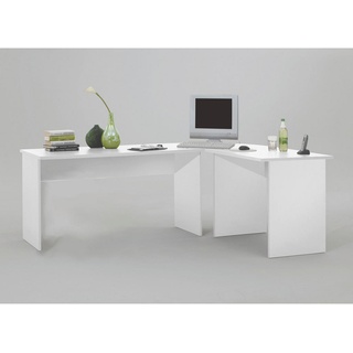 Mid.you Eckschreibtisch, Weiß, 65-155x76 cm, Made in Germany, Arbeitszimmer, Schreibtische, Eckschreibtische