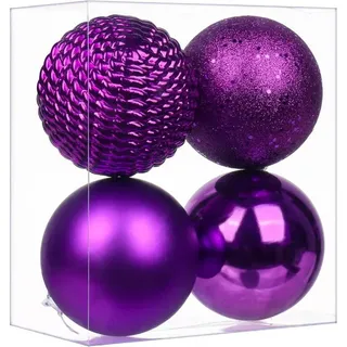 LuxusKollektion Christbaumschmuck Weihnachtskugeln 12cm Lila 4 Stk. lila
