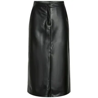 ONLY & SONS Lederimitatrock Lederrock aus Kunstleder - langer Midirock in Leder-Optik schwarz XS