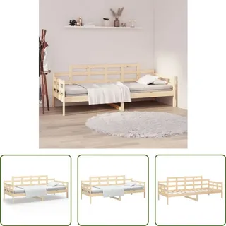 The Living Store Tagesbett Massivholz Kiefer 80x200 cm - Braun