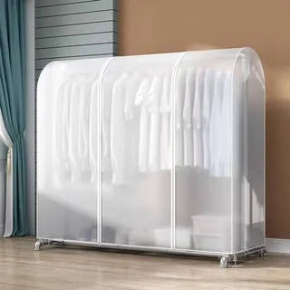 WABMJGW Transparente Kleiderständer-Abdeckung, staubdicht, mit 2 haltbaren Reißverschlüssen,extra hoch 150cm/180cm, Kleiderstangenabdeckung, wasserdicht, für Kleiderstange,A-200x50x180cm