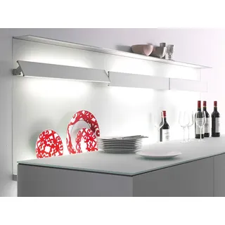Leuchte mit Metallblende GL 8 Gera-Leuchten aluminiumfarbig silber, Designer Thomas Ritt, 90x9.4x6.8 cm