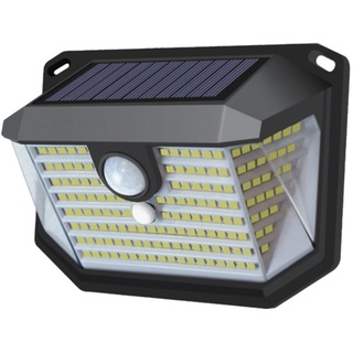 LUXULA LED Solarleuchte Solar-Wandleuchte, PIR & LUX Sensor, 3 Lichtmodi, IP44, kaltweiß, LED fest integriert, Tageslichtweiß, kaltweiß schwarz